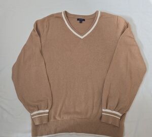 Nautica Women's Tan V-Neck Sweater